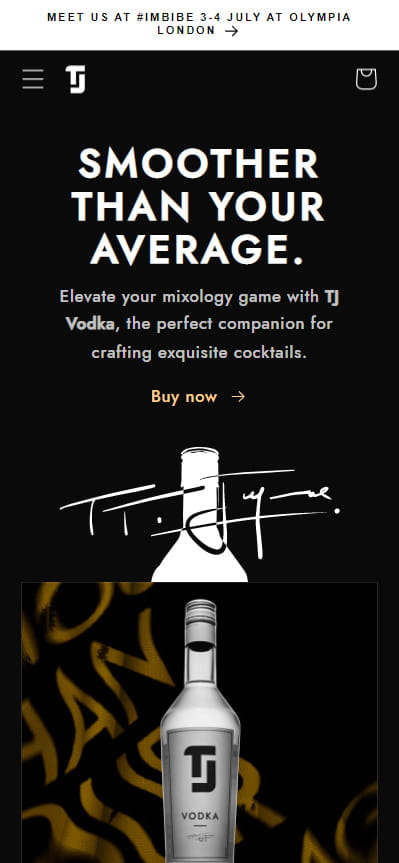 TJ Vodka mobile preview